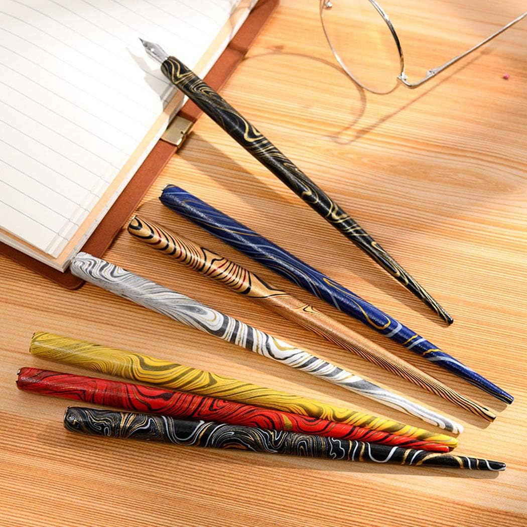 Professional Manga Gothic Pen Dip Pen Calligraphy Drawing Pen Kit, 7 Pen Holders Handles, 12 Nibs (7 Fountain Pen Nib, 5 Flat Nib) - 7 Pcs C
