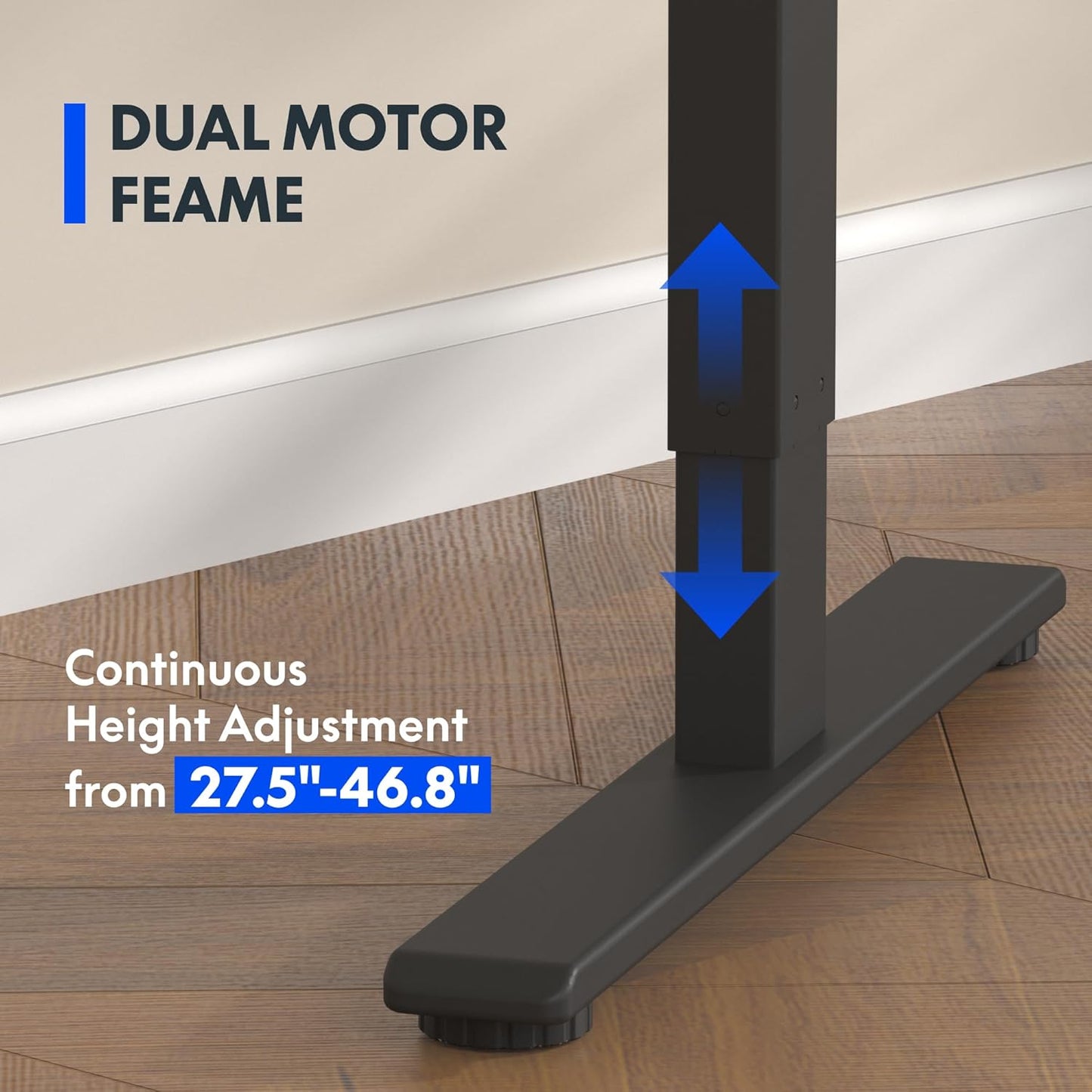 FLEXISPOT E3 Solid Wood Dual Motor Standing Desk 71x30 Inch Whole-Piece Board Electric Height Adjustable Stand Up Desk (Black Frame + Rubber Wood Desktop)