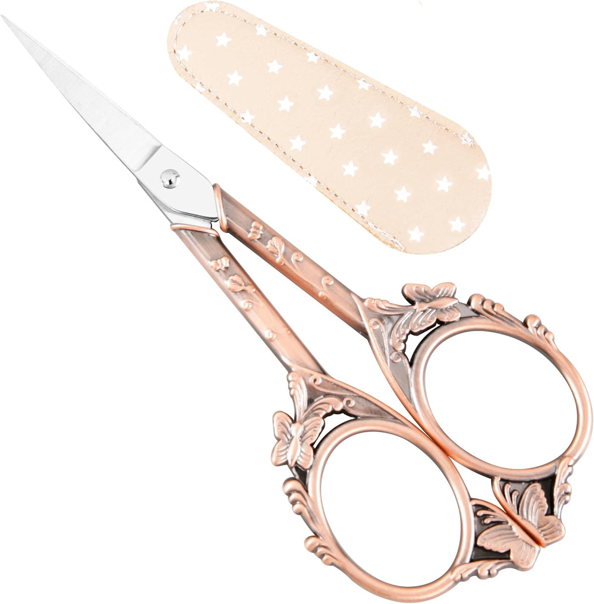 Small Craft Scissors with Cover, Comfortable Handles With Beautiful Butterfly Decos and Sharp Tips, Tools for Crochet, Embroidery,Sewing