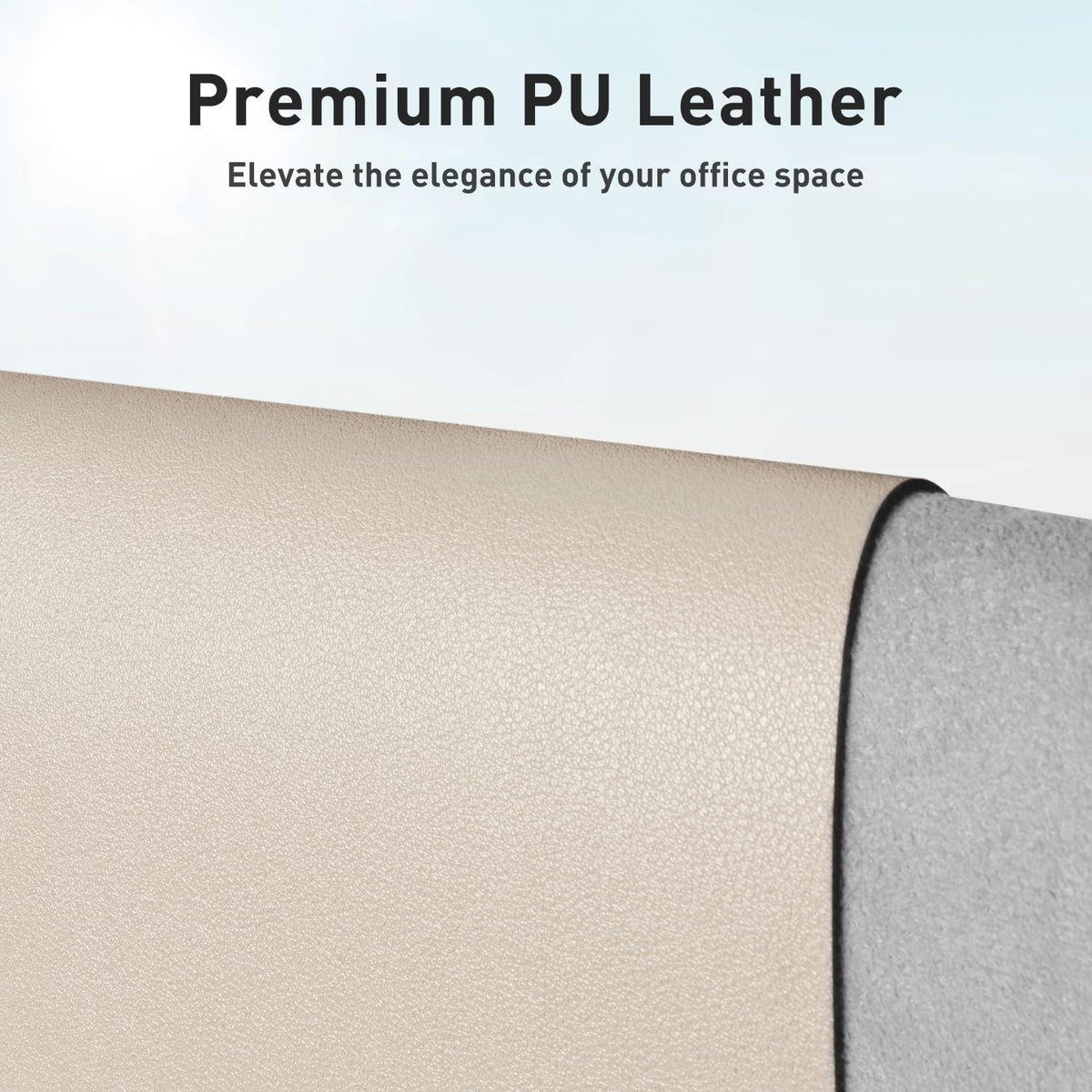 Aothia Large PU Leather Desk Pad Protector – Non-Slip Mouse Pad & Writing Mat for Office/Home, Waterproof, Easy to Clean (31.5" x 15.7", Eggshell)