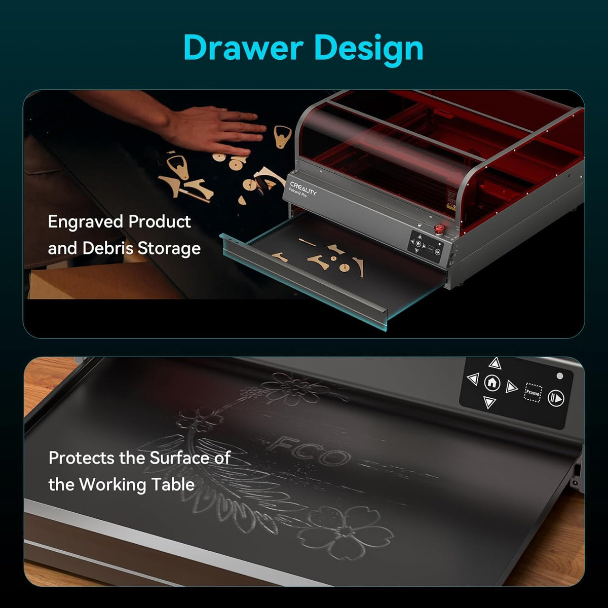 Creality Falcon 2 Pro S 22 Laser Engraver with Air Assist, 22W Enclosed Laser Engraver and Cutter Machine, Camera Visual Assistance, Laser Engraving Machine for Wood Metal Gifts Batch Process