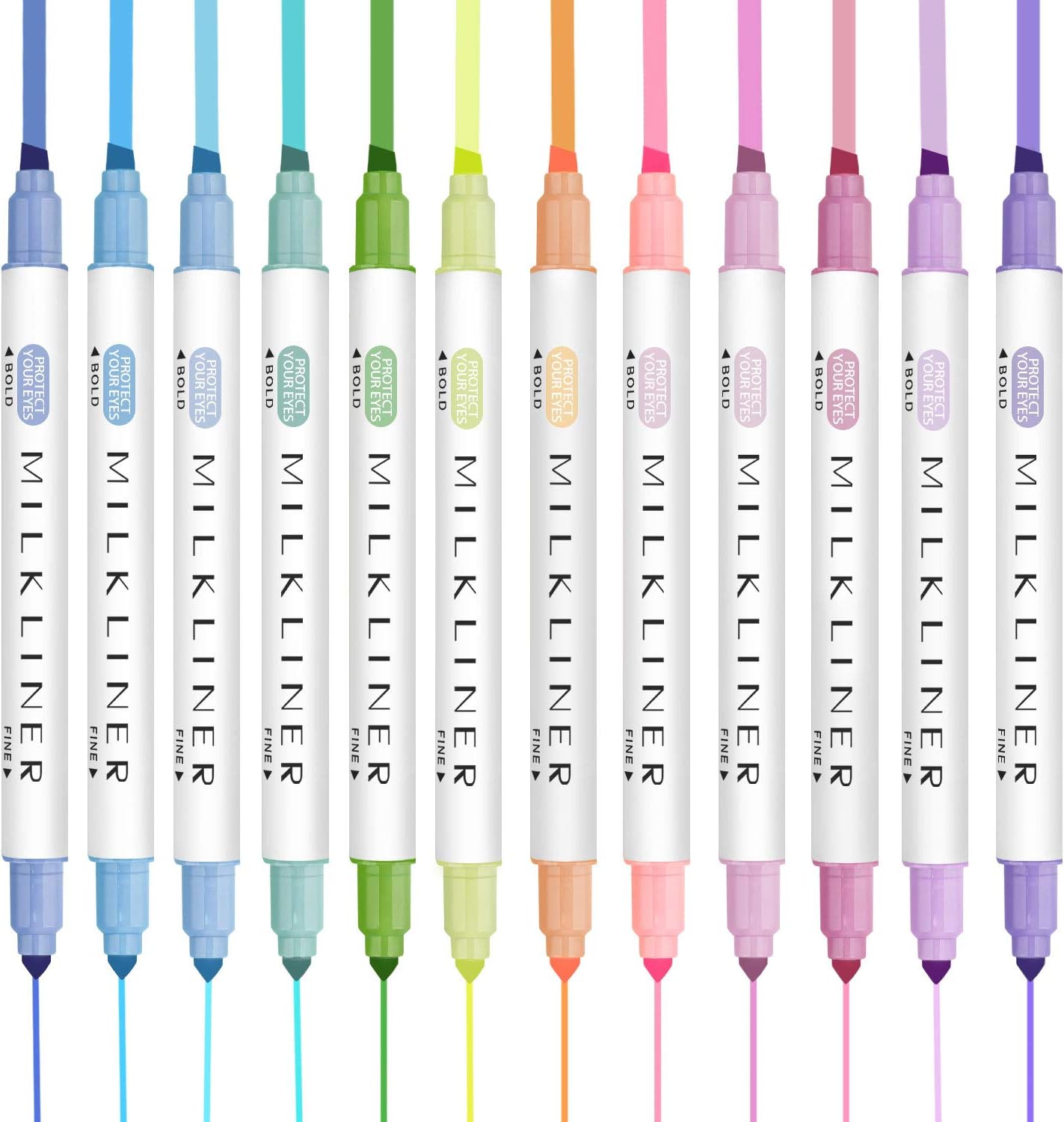 YOOUSOO Pastel Highlighters Set, 12 Unique Retro Colors, Highlighters Assorted Colors, Quick Dry Dual tip and Fine Tip No Bleed Highlighter Markers for Bible Journals Planners Books Notes