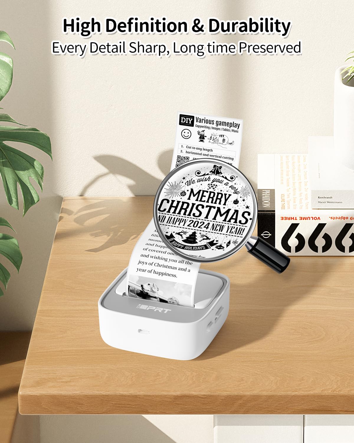 iDPRT Sticker Maker, Portable Thermal Printer with 1 Roll Sticker Paper, Bluetooth Inkless Printer Mini Label Maker for Study, DIY, Notes, Mini Label Maker with Multiple Template in Free App, Grey