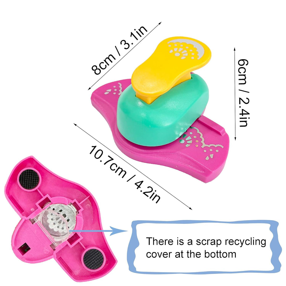MIAO JIN Semicircular Wreath Craft Paper Edge Punch - Hand Scrapbooking Hemming & Fancy Border/Edge Hole Punch, DIY Art Projects, Cards, Decorations