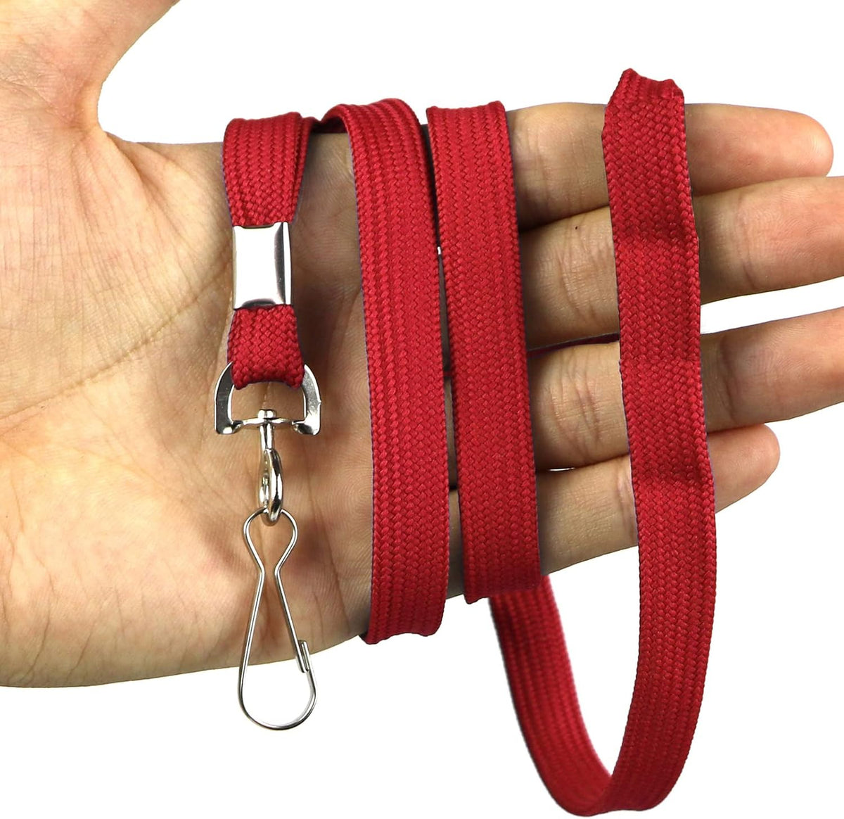 Beebel Lanyard 50PCS Lanyards with Swivel Hook clips for ID Name Badge Holder (Red)