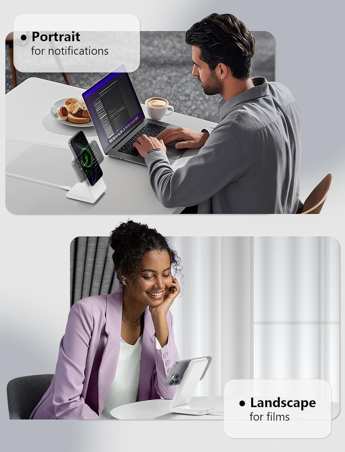 Mag.Safe Charger - iPhone Charger Stand, Magnetic Fast Wireless Charger for iPhone 17/16/15/14/13/12 Series - White