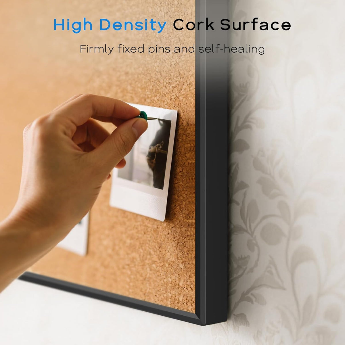 White Board Cork Board Combo, 24'' x 18'' Magnetic Dry Erase Board and Bulletin Board, Black Aluminum Frame Vision Board Message Board for Home Office School Dorm