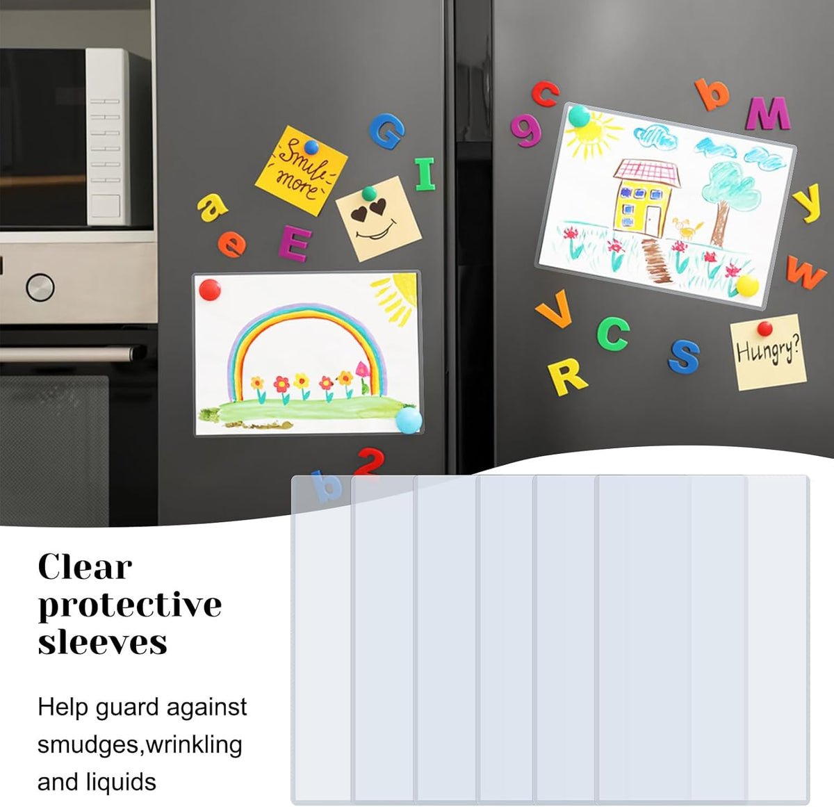 Rainmae 6 Pack 8.5" x 14" Rigid Print Protectors, Clear Waterproof Hard Plastic Page Sheet Protectors, Paper Sleeves Photo Plastic Sleeves Document Holder Birth Certificate Protector