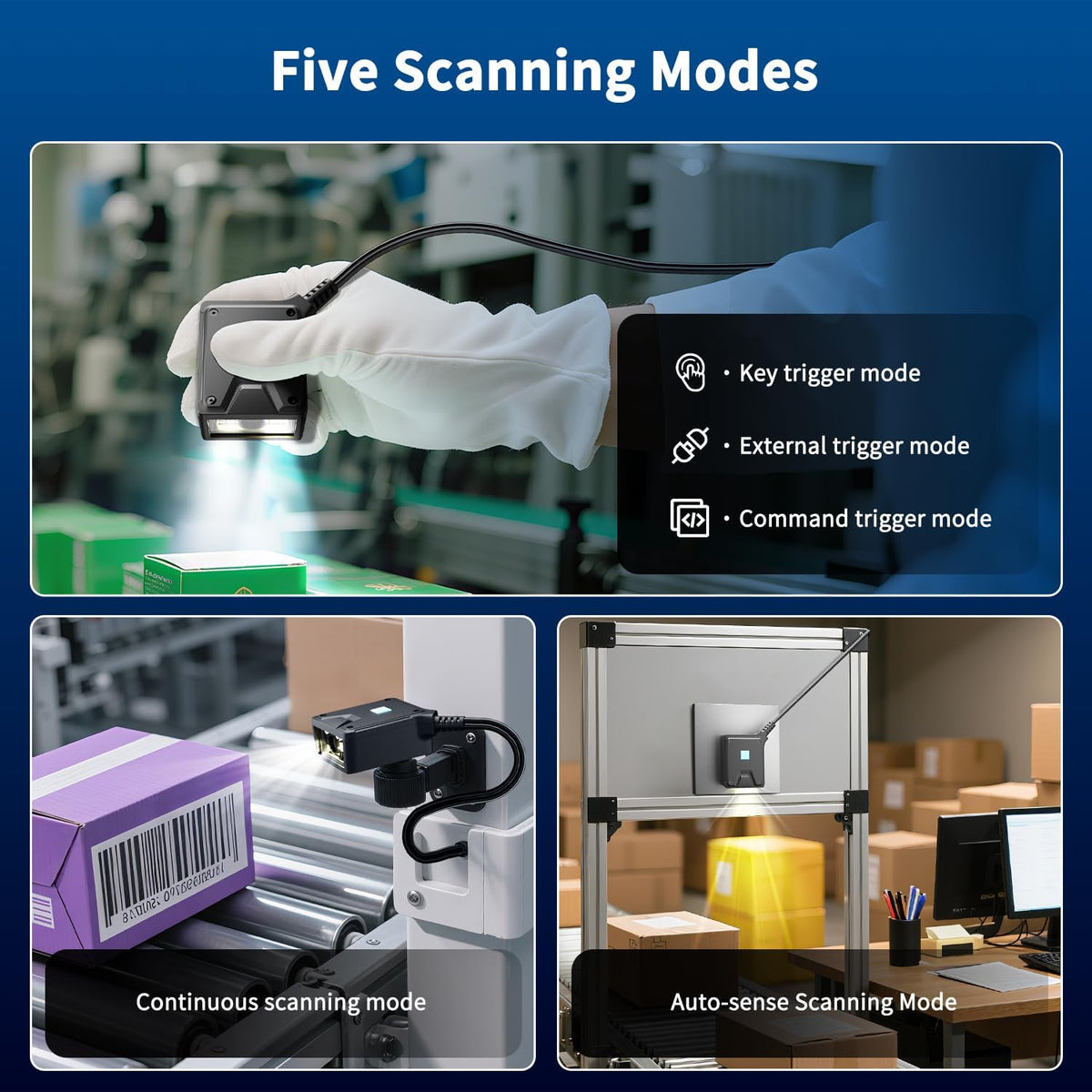 NetumScan 2D Embedded Fixed Barcode Scanner Scan Engine, Industrial Grade 1D 2D QR Barcode Reader, Automatic Induction Scanning,USB Port Suitable for Self-Service Terminals and Factory Assembly Lines