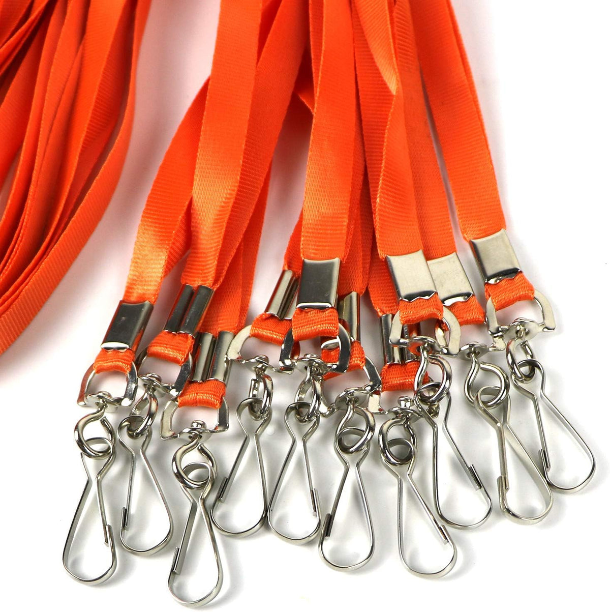 Bulk Lanyards Premium Cruise Lanyard Nylon Badge Lanyards for Id Holder Perfect for Office, Kids, Teachers (Orange, 50 Pack)