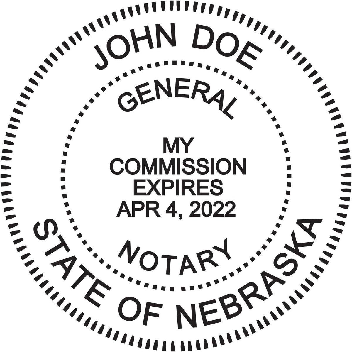 Round Notary Stamp for State of Nebraska- Self Inking Stamp - Top Brand Unit with Bottom Locking Cover for Longer Lasting Stamp - 5 Year Warranty