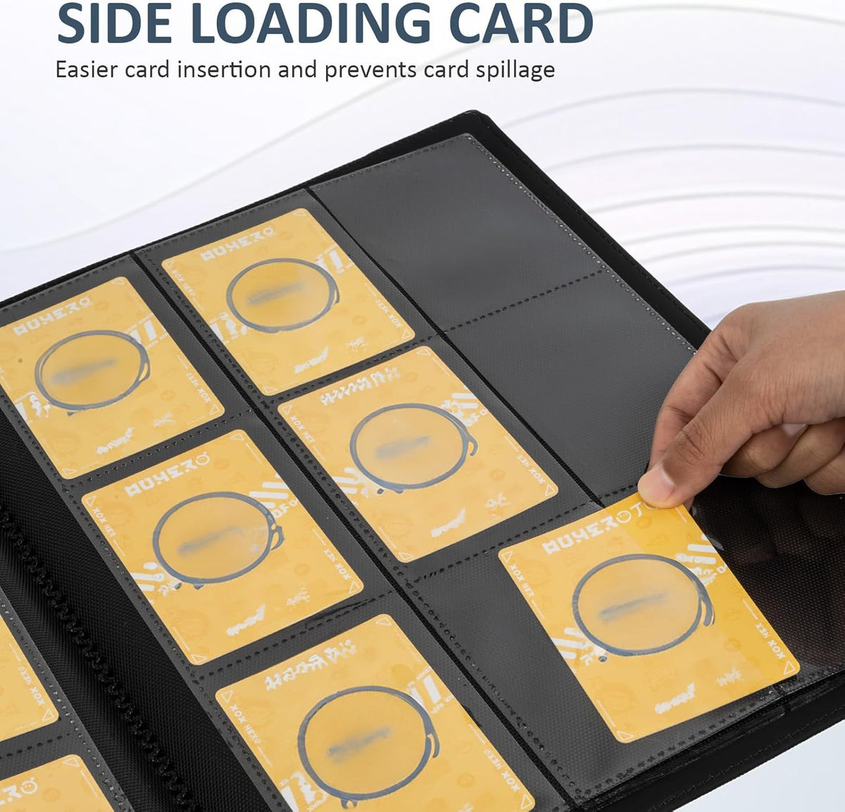 Trading Card Binder 9 Pocket, Fvxldcz PU Cover Card Collection Binder 540 Cards Sleek Side-Loading Card Album, Sturdy Card Collection Folder for TCG, MTG, Yugioh, Sport Cards (Red-2)