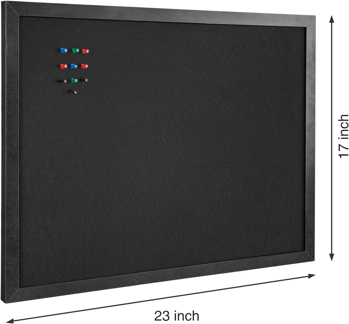 OWLKELA 17'' x 23'' Cork Board with Felt, Vision Board and Decorative Hanging Pin Board, Black Framed Display Bulletin Board for Walls, Ideal for Office, School and Home