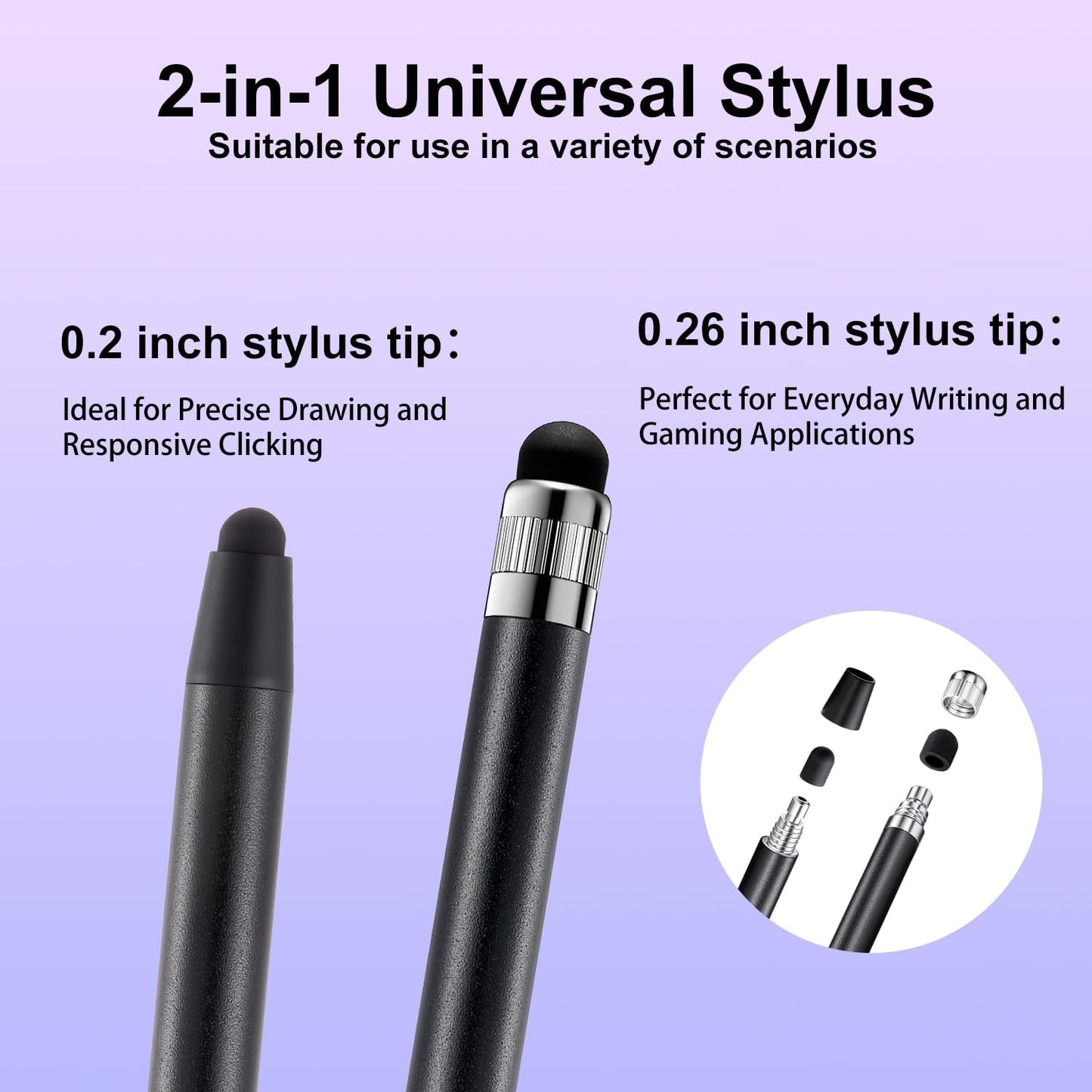 ChaoQ Stylus Pen for Touchscreen, 3pcs High Sensitivity and Precision Stylus Pen for iPad iPhone Android and All Touch Screens (Black/Silver/Blue)