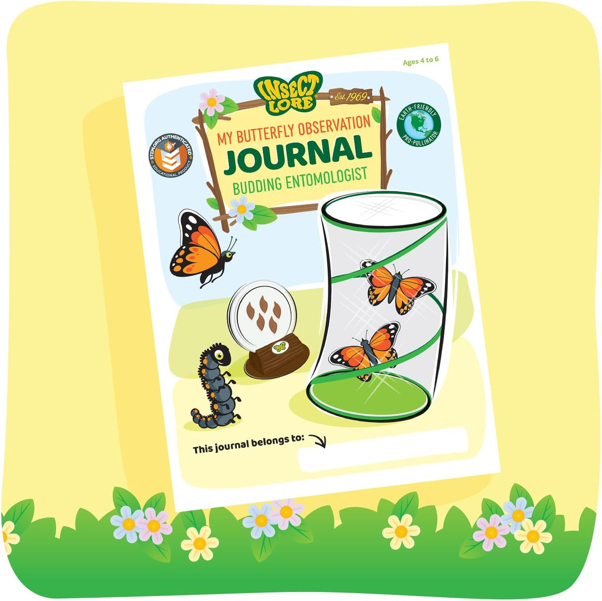 Insect Lore Raise and Release Butterfly Garden Kit – Caterpillar Habitat with redeemable Voucher – STEM-accredited Butterfly Growing Kit for Kids, Classrooms, and Homeschool Learning