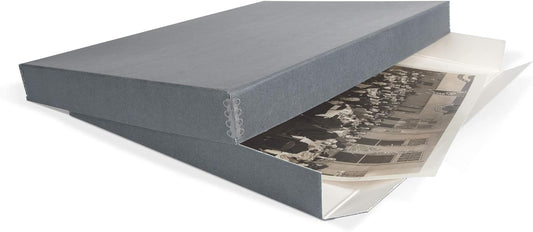 Gaylord Archival Blue/Grey Drop-Front Newspaper Preservation Box - 20 1/2W x 24 1/2L x 3" H