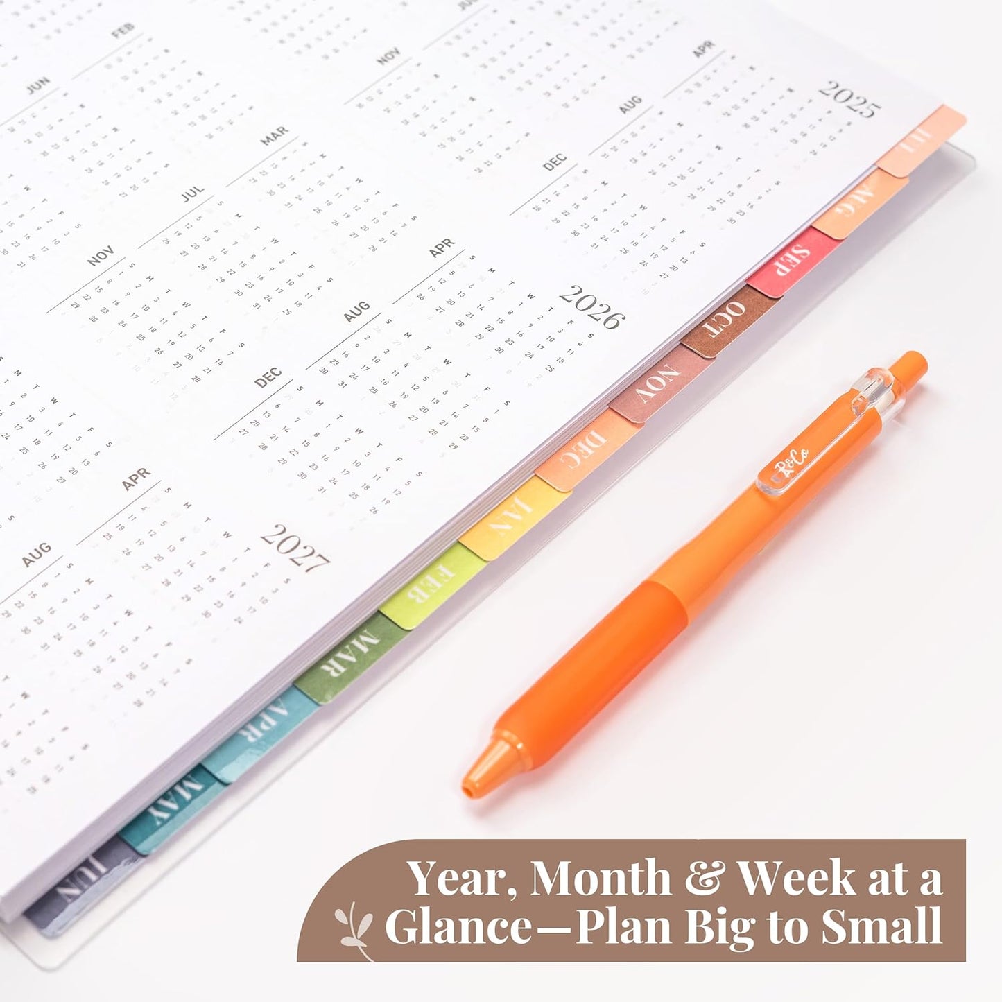 Rileys Academic Planner 2025-2026, Daily, Weekly & Monthly Planner, July 2025 - June 2026, Student Notes Pages, Twin-Wire Binding, Weekly Agenda for School & Work (8.5 x 11-Inches, Green, Typographic)