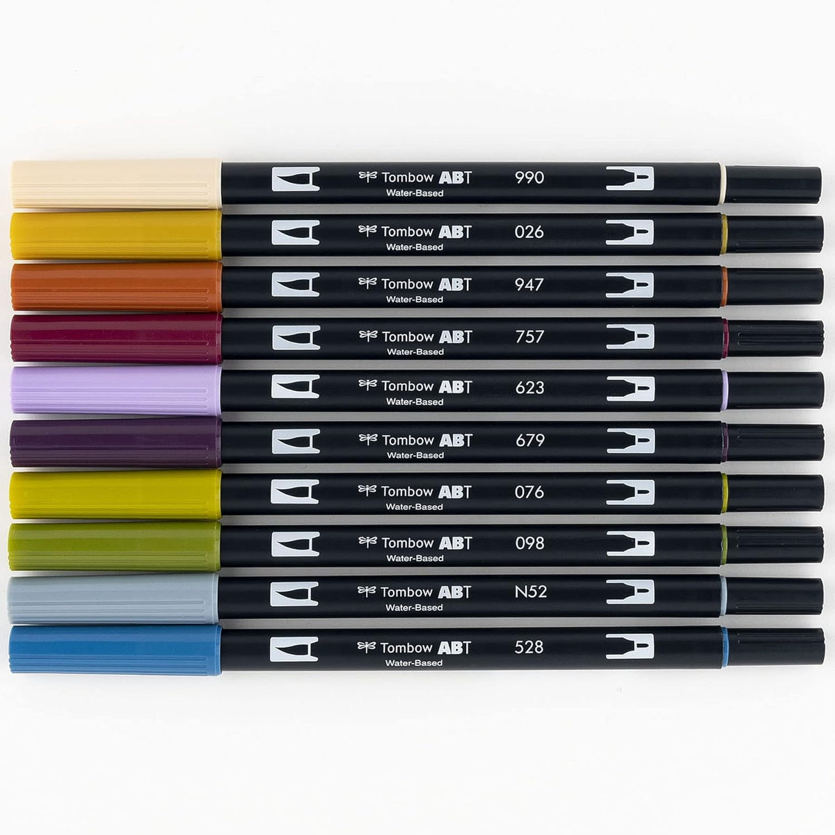 Tombow 56186 Dual Brush Pen Art Markers, Muted, 10-Pack. Blendable, Brush and Fine Tip Markers