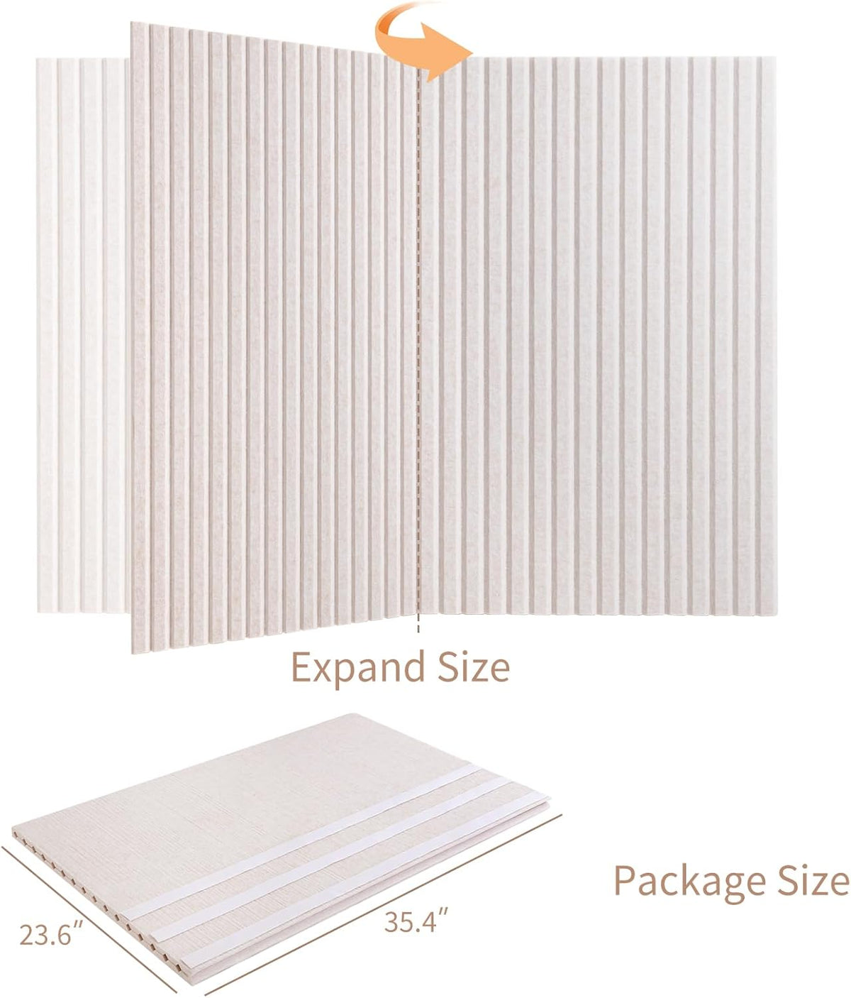 Large Bulletin Board, 48 x 36 inches Felt Board Decorative Pin Board, 4' x 3' Cork Board Alternative for Wall, Foldable Photo Board with 20 Pushpins - Oatmeal Stripes