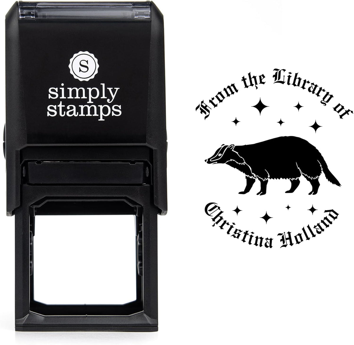 from The Library of Embossers & Stamps for Fantasy Book Readers | Custom Embosser | Custom Stamp | Ex Libris | Elevate Your Fantasy Collection of Stories and Novels (Design 8, Self-Inking Stamp)