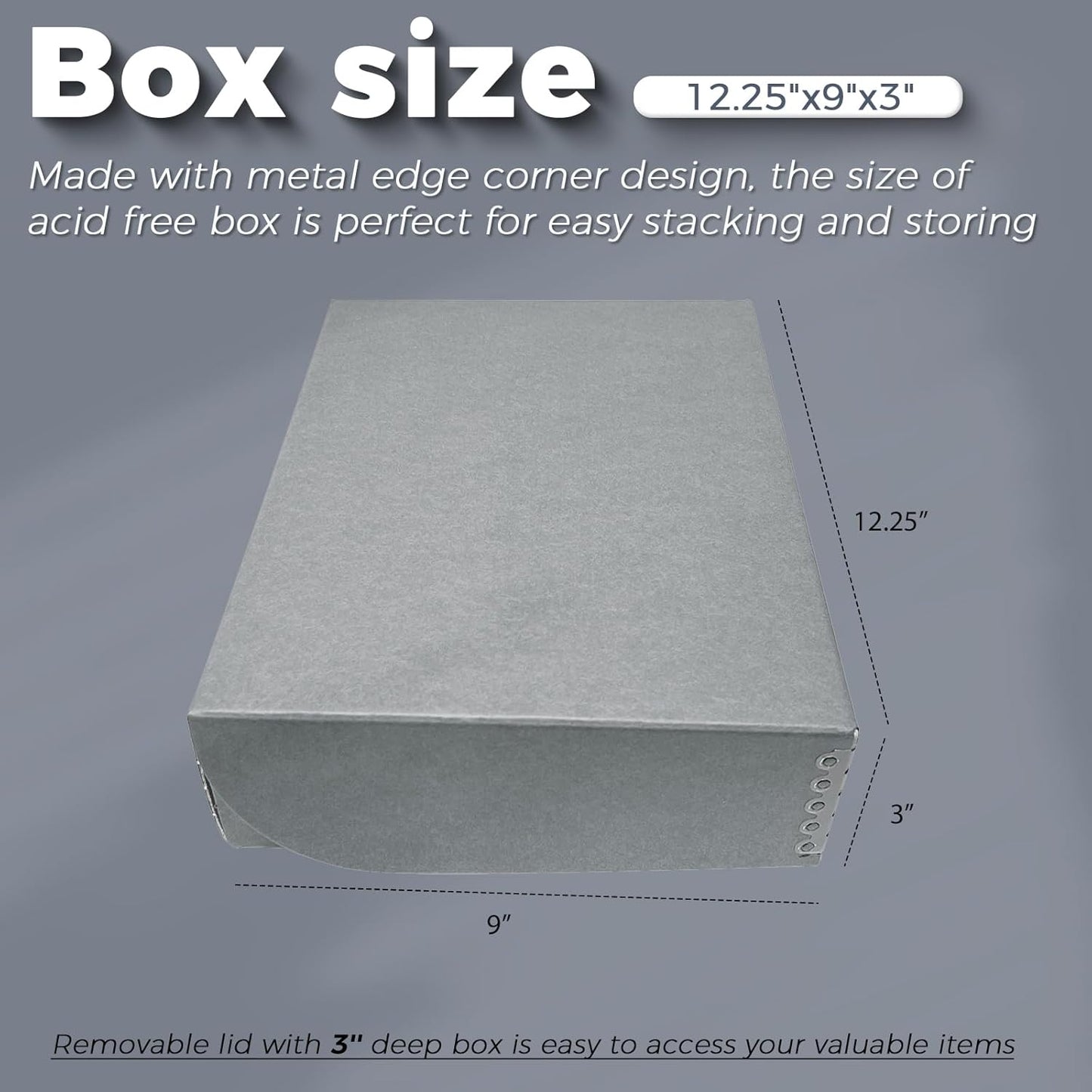 Lineco, 9x12 Clamshell Archival Folio Storage Box, 3" Deep, Acid-Free with Metal Edge Preservation Box. Preserves Picture Magazines Longevity, Organize Photos or Documents, Artwork, DIY