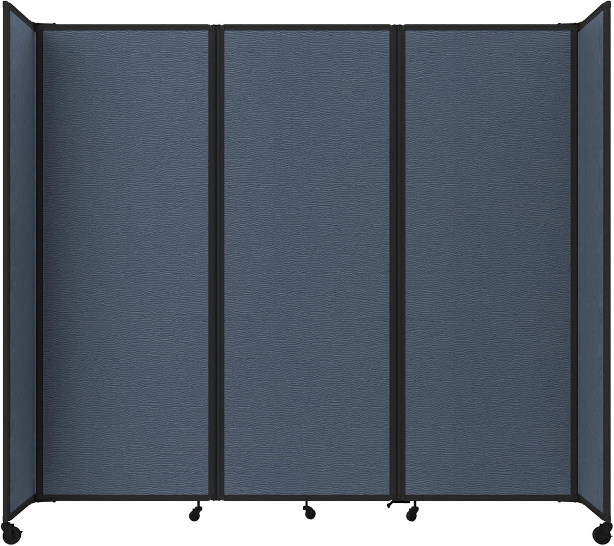 Versare Room Divider 360 Portable Wall Partition | Folding Panels | Large Freestanding Divider | Locking Wheels | Temporary Room Separator
