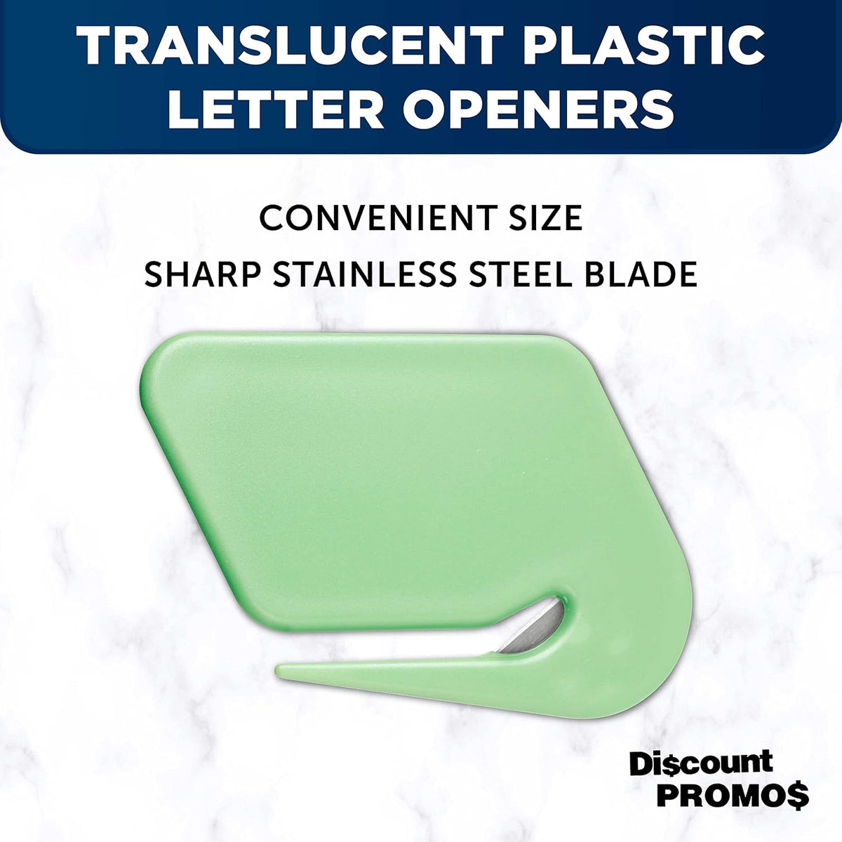 Translucent Plastic Letter Openers Set of 10, Bulk Pack - Perfect for Home or Office - Green