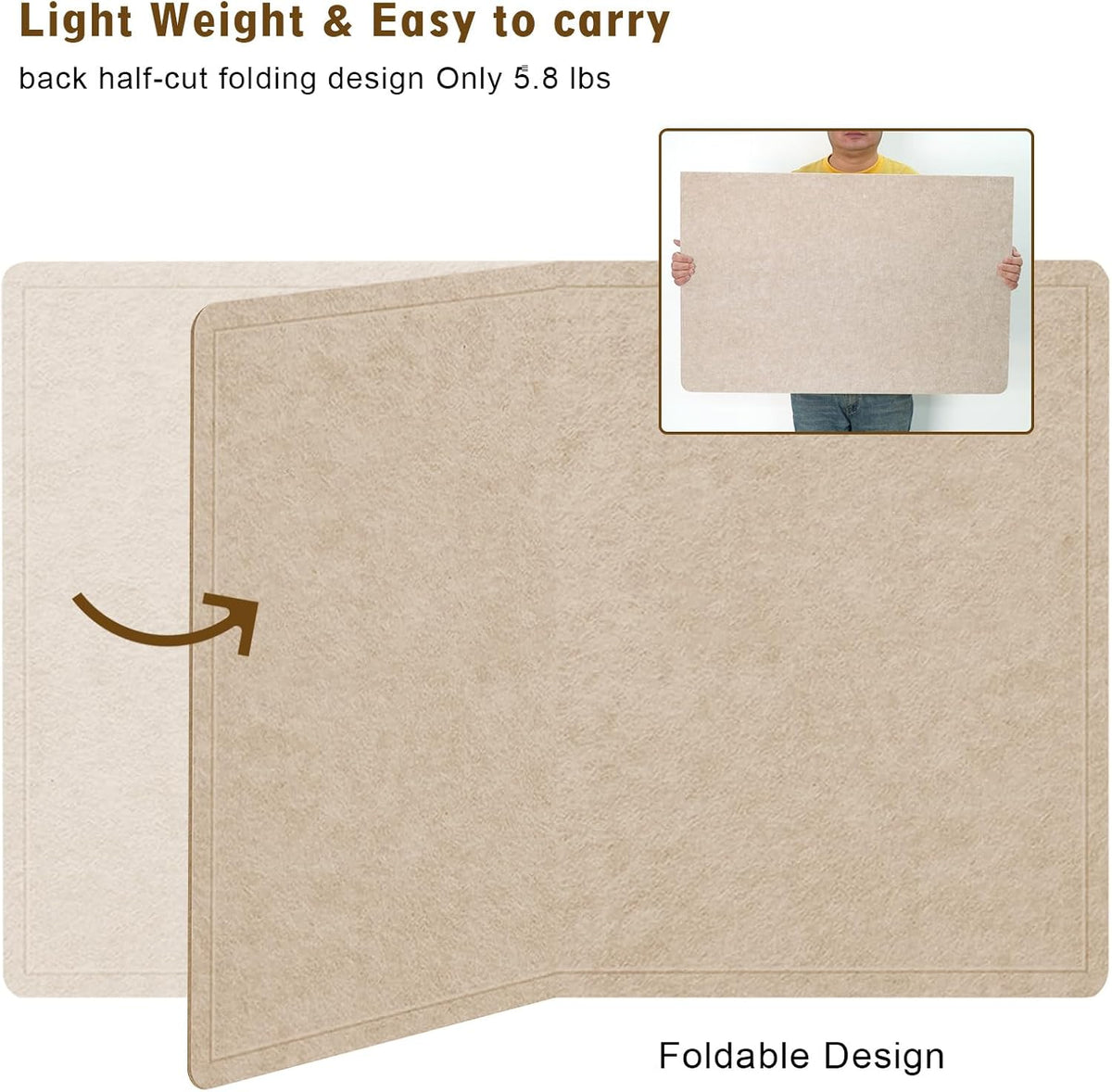 Large Bulletin Board - 72 X 48 inches Cork Board with 30 Pushpin, 6' x 4' Cork Board for Walls Pin Board, Self-Adhesive Felt Board Vision Board Foldable Photo Board for Wall (Beige Brown)