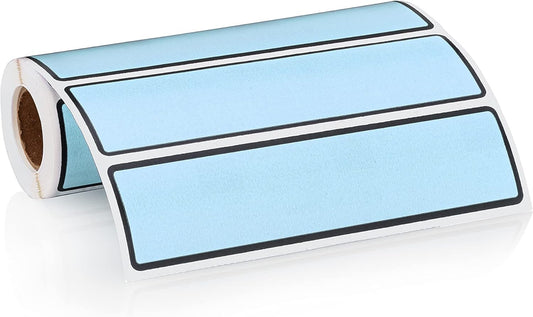 Carstens Adhesive Sticker Labels, 5 3/8” x 1 3/8”, Binder Labels for 1.5” – 4” Ring Binder Spines, Blue, Roll of 200