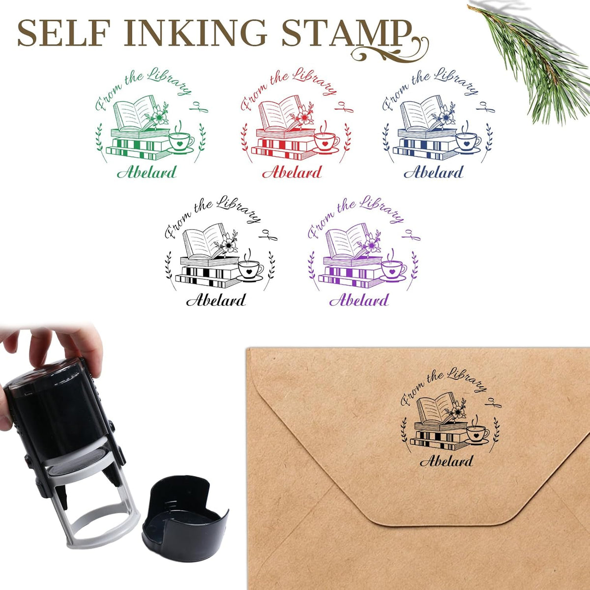 HJX Book Embosser Personalized - Custom Embosser for Books Customize Personal Book from The Library of Stamp (01-Embosser)