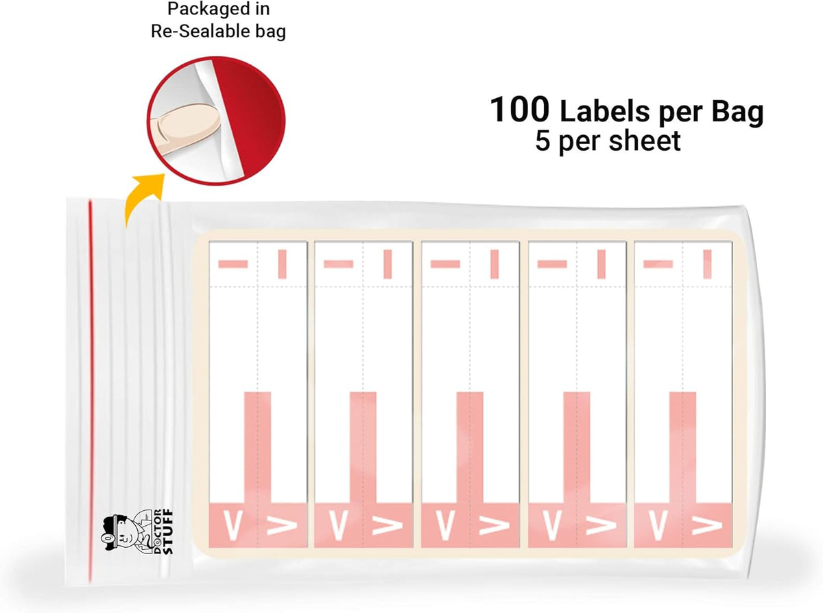 Doctor Stuff - File Folder Labels, Alphabet Letters, I/V, Compatible with Smead NCC - SNCC Series Alpha Stickers Pink, 1-5/32" x 3-5/8, 100/Package
