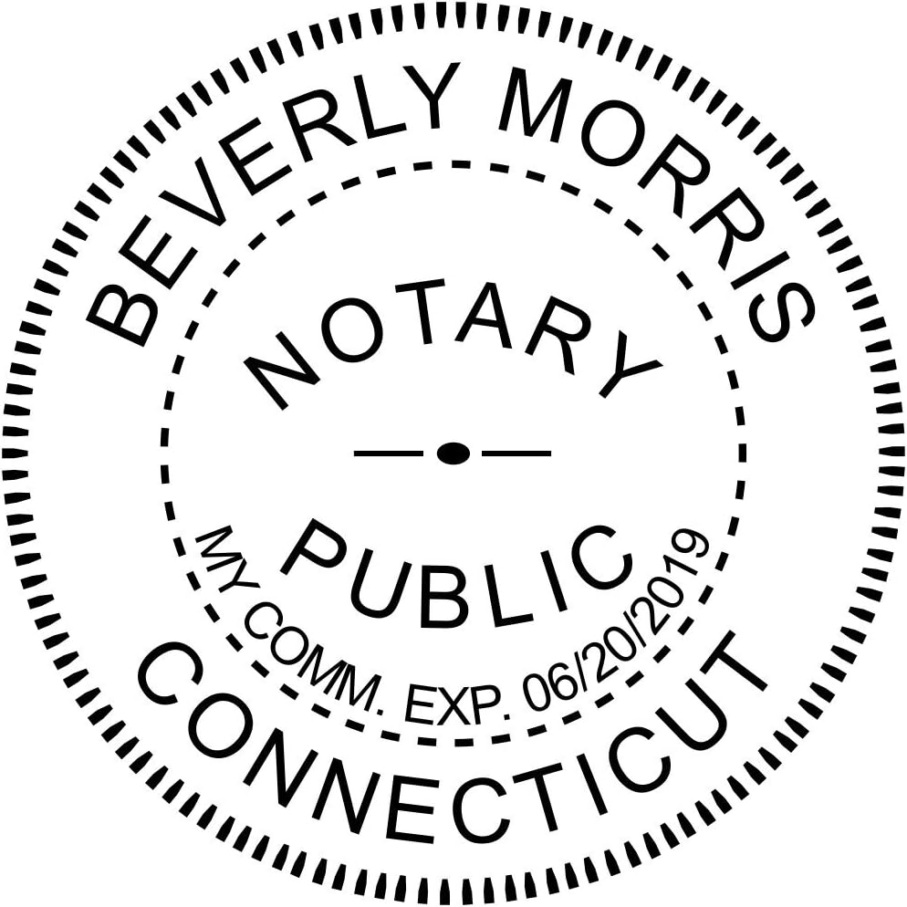 Connecticut Round Notary Stamp | Official State Notary Stamp | Official Seals | Meets State Specifications (Connecticut, Round Stamp)