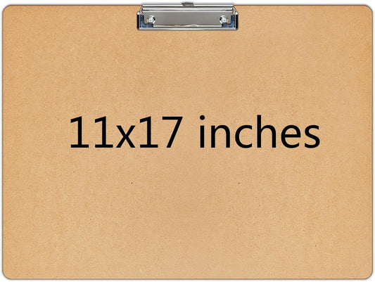 Extra Large 11x17 clipboard, Wood Cleats with Low Profile Clips for Drawing, Sketching, and Art Boards, Horizontal Wood Lapping, Landscape Layout (3mm Thickness (1Pack11x17 Clipboard)