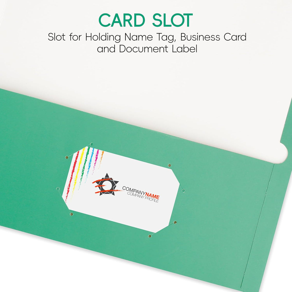 50 Pack Folders with Pockets, Pocket Folders Fit Letter Size Paper, with Business Card Slot, 2-Pocket Folder for School Office Home Business