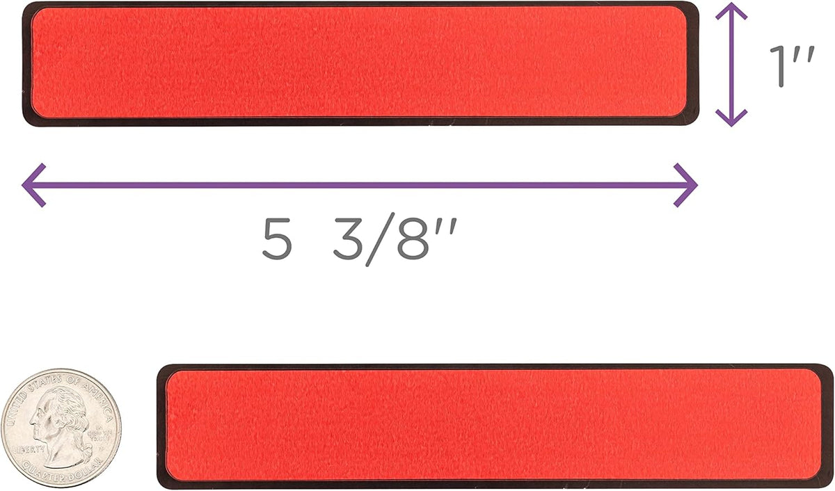Carstens Adhesive Sticker Labels, 5 3/8” x 1”, Binder Labels for 1” Ring Binder Spines, Red, Roll of 200