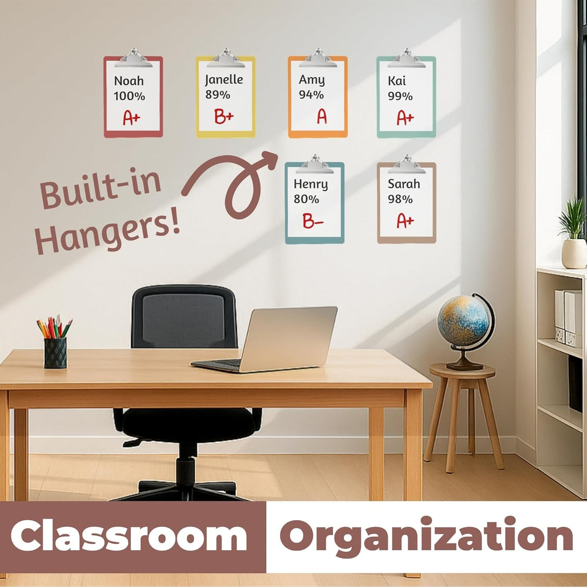 Plastic Clipboards with Butterfly Clip (Set of 6) 12.5 x 9 Inch Plastic Clip Boards Bulk - Clipboards Bulk Classroom Holds 100 Sheets, Acrylic Clipboard - 6 Pack, Boho Colors