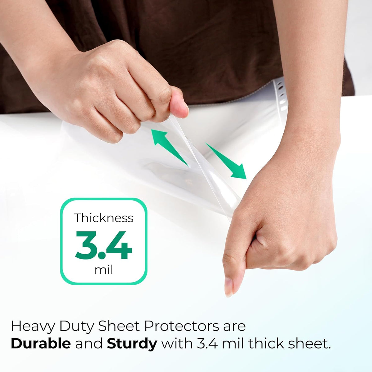 500 Pack, 8.5 x11 Clear Sheet Protectors, Page Protectors Heavy Duty for 3 Ring Binder, Top Loading Plastic Sleeves
