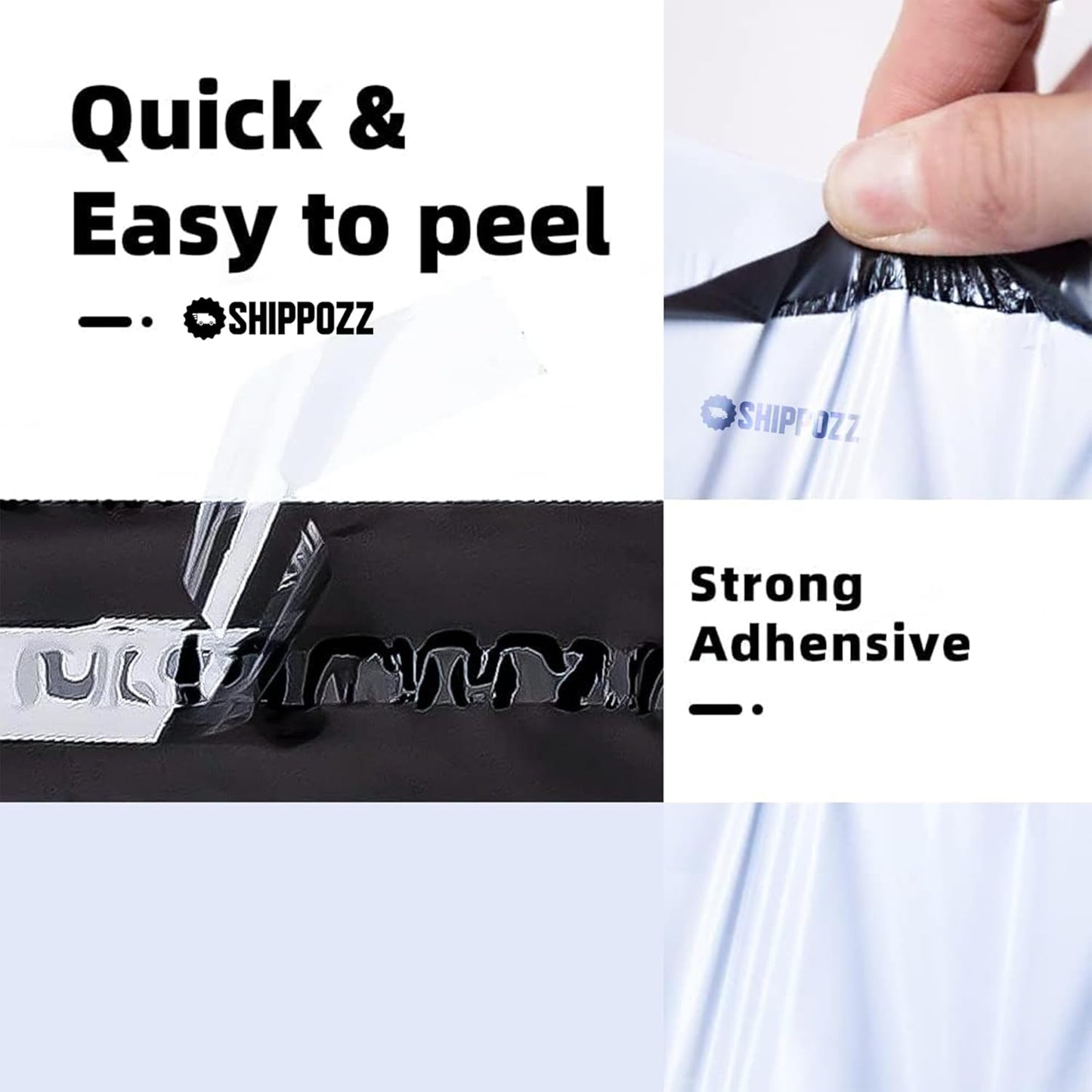 12 x 15.5 500pcs Shippozz Poly Mailers – Durable Shipping Envelopes with Strong Adhesive Seal, Waterproof and Tear-Resistant Design – Ideal for Clothing, Books, and Accessories