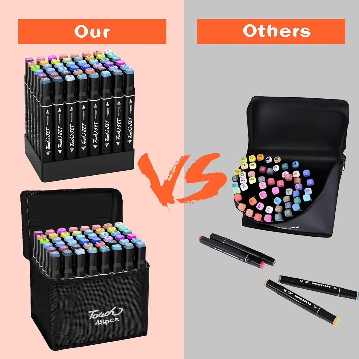 Alcohol Markers, 48 Colors Dual Tip Art Markers, Drawing, Coloring Marker for Kids Sketching Adult Coloring