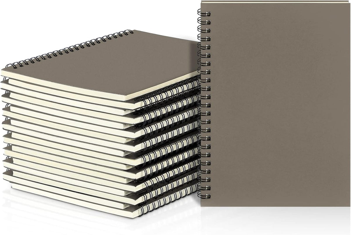 Yahenda Spiral Notebook A5 College Ruled Journal Notebooks Lined 8.3'' x 5.5'' Bulk Writing Paper Notebook for Office Business School Supplies Christmas End of Year Gift(Dark Gray,18 Pcs)