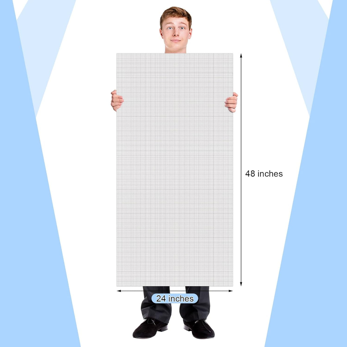 25 Sheet Graph Paper Pad 24" x 48" Large Graph 1" and 1/4" Ruled Grid Paper for Engineer Architect Designer Mathematician Draftsmen Sketch House Commercial Building Plan Drafting(White)