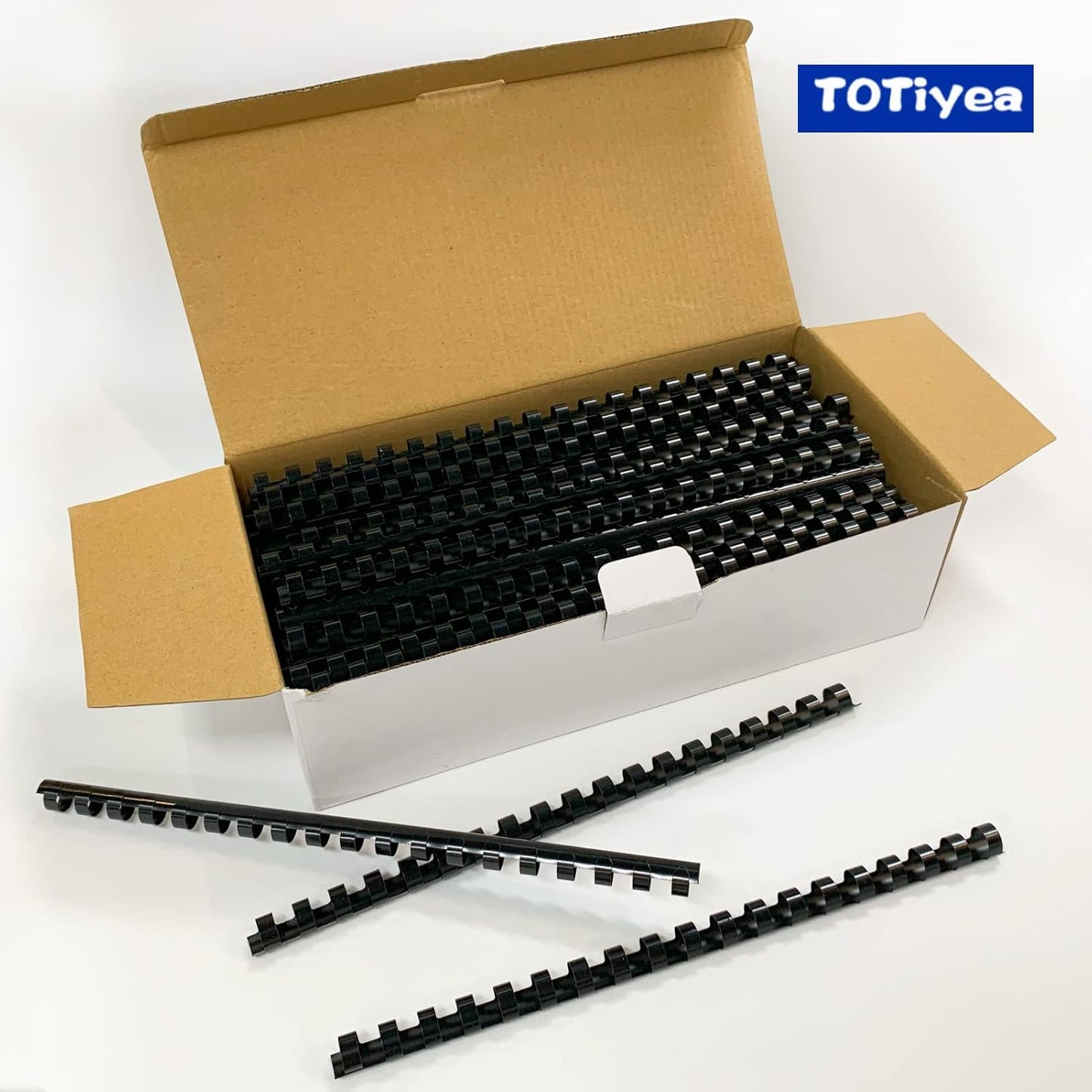TOTiyea 100 Pack 19 Ring Plastic Binding Combs, 5/8 Inch Diameter, 125 Sheet Capacity, Letter Size, Black Comb Binding Spines