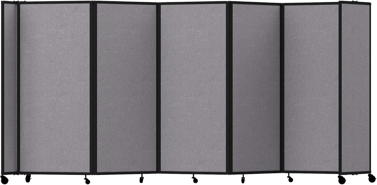 Versare Room Divider 360 Portable Wall Partition | Folding Panels | Large Freestanding Divider | Locking Wheels | Temporary Room Separator