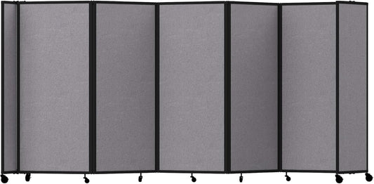 Versare Room Divider 360 Portable Wall Partition | Folding Panels | Large Freestanding Divider | Locking Wheels | Temporary Room Separator