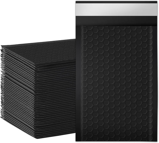 packbabol Bubble Mailers, 4x7 Inch Poly Padded Bubble Mailers Pack of 50 Bubble Envelopes Opaque Self Seal Adhesive Waterproof Bags for Shipping and Packaging(Black,4x7-50Pc)