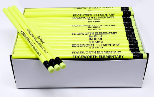 Pencil Guy Promotional Personalized Imprinted Neon Round Pencils 144 to a box