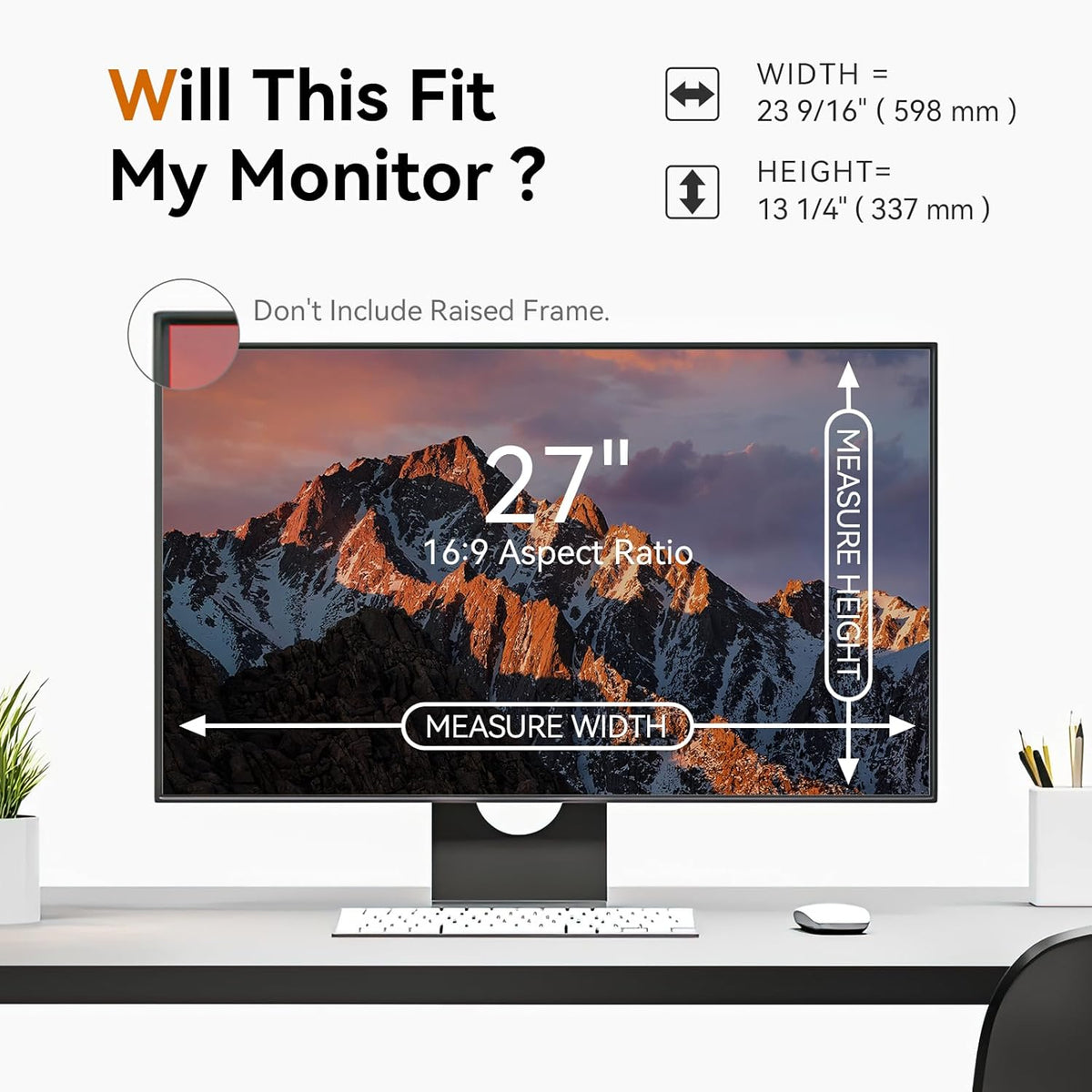 [2 Pack] 27 Inch Computer Privacy Screen for 16:9 Aspect Ratio Widescreen Monitor, Eye Protection Anti Glare Blue Light Computer Monitor Privacy Filter, Removable Anti-Scratch 27in Protector Film