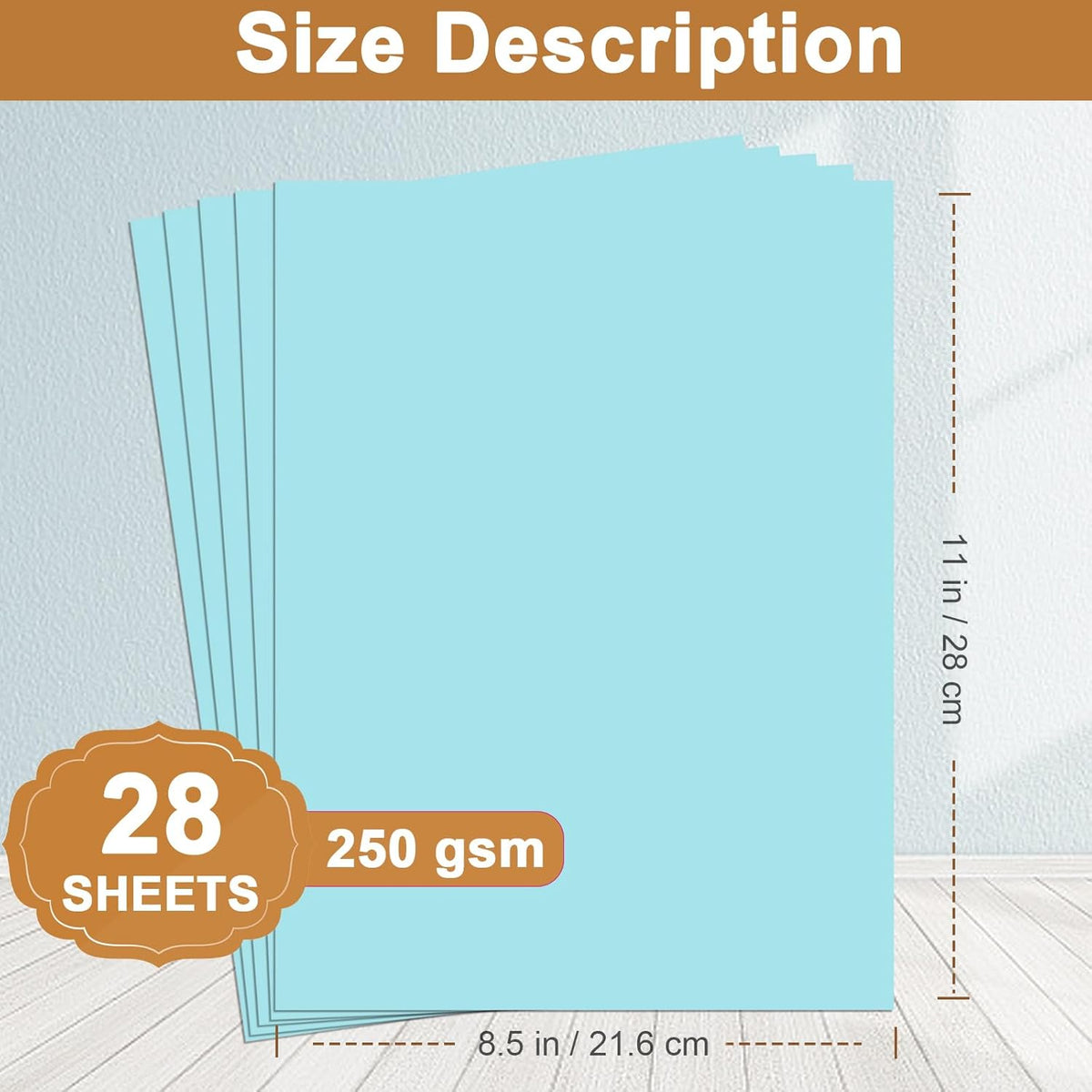 28 Sheets Light Blue Cardstock 8.5 x 11 Scrapbook Paper, 92lb Heavyweight Paper Card Stock for School Crafting, DIY Cards, Wedding Invitations, Certificates