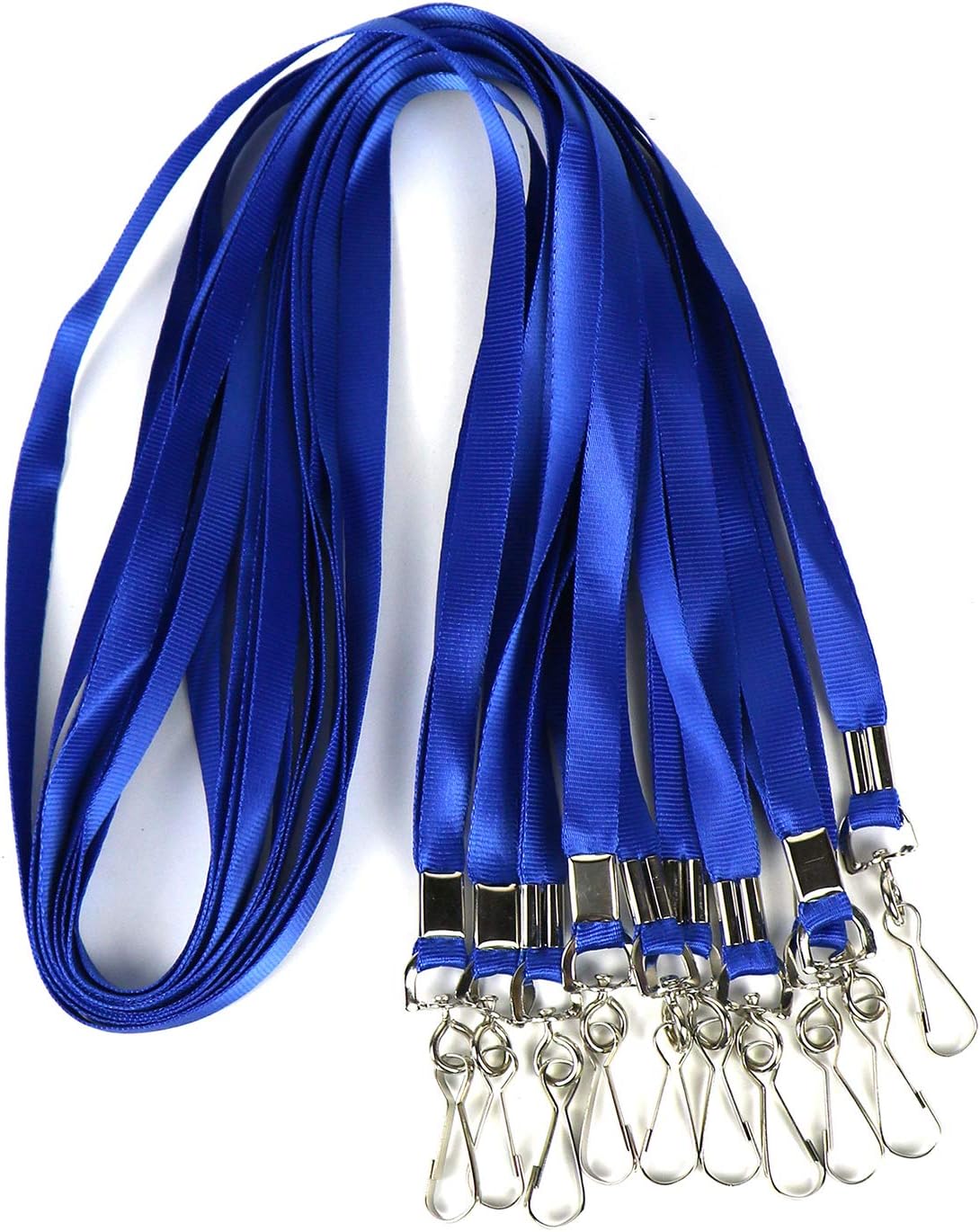 Bulk Lanyards Premium Cruise Lanyard Nylon Badge Lanyards Id Holder Perfect for Office, Kids, Teachers (Blue, 50 Pack)