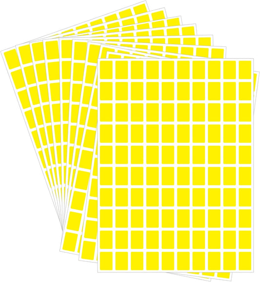 Starboling Color Coding Labels,3000 PCS 1/2" x 3/4" Yellow Rectangular Colored Labels Stickers,for Garage Sale,Price Tags,File Folder Tabs,and Classroom Organization